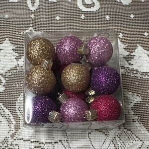 Source Unknown Glittery Holiday Ornaments - Gold, Pink, Purple